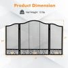 3-Panel Fireplace Screen Decorative Spark Guard