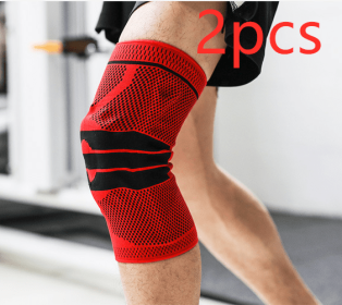 Sports Running Fitness Protection Knee Pads Brace Strap (Option: Red anti slip a pair-S)