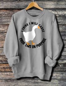 Women's Long Sleeved Printed Hoodie (Option: Grey-M)