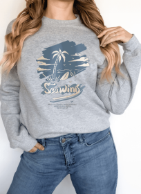 Women's Long Sleeved Printed Hoodie (Option: Grey-S)